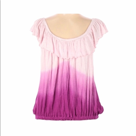 FREE PEOPLE SHORT SLEEVE SCOOP NECK LARGE PINK - Picture 1 of 2